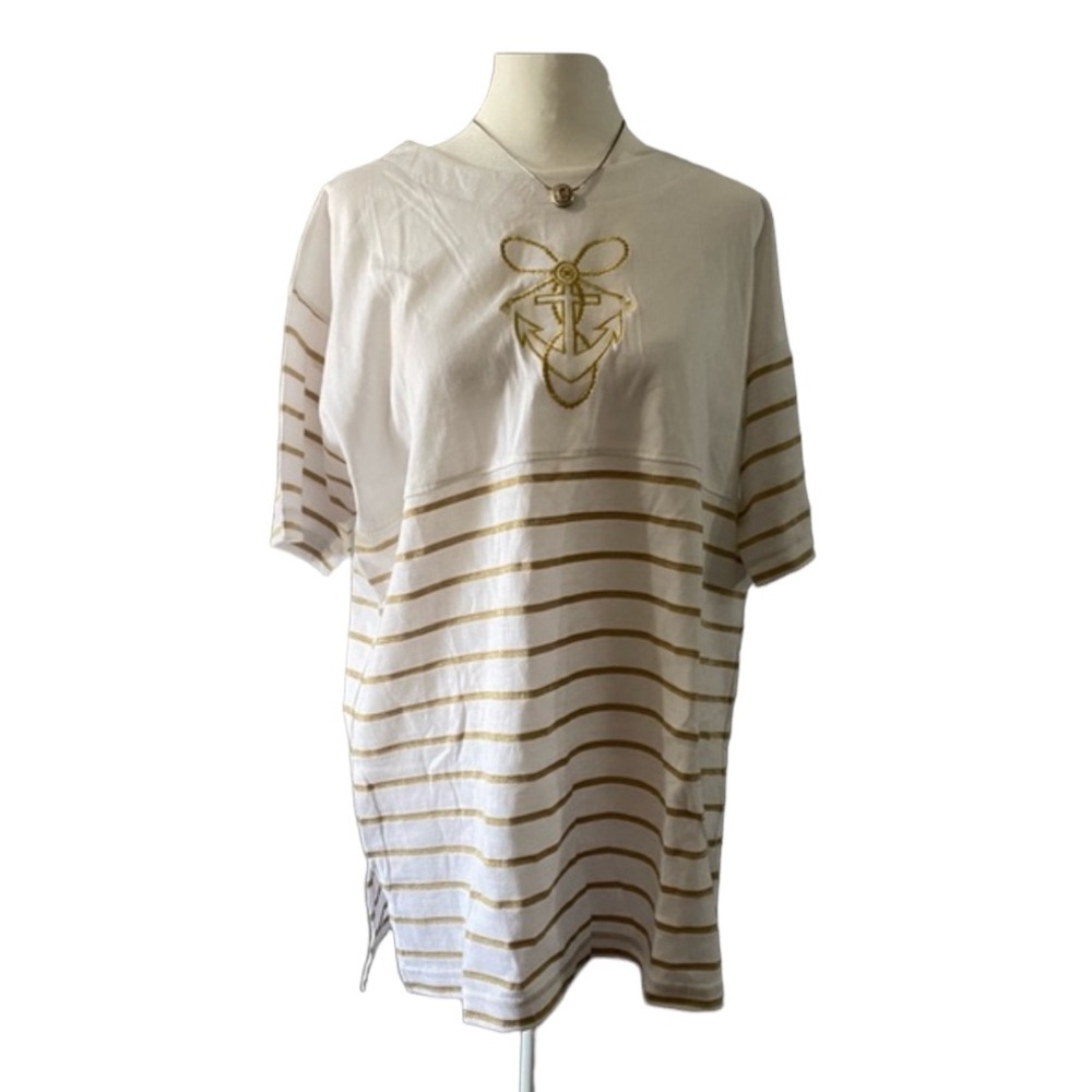 Vtg NWT Bob Mackie Nautical T-shirt / Size Medium Coastal Grandma